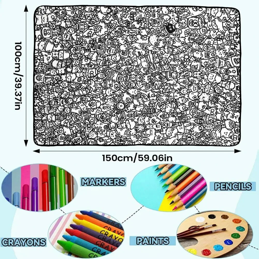 Washable Coloring Art Blanket