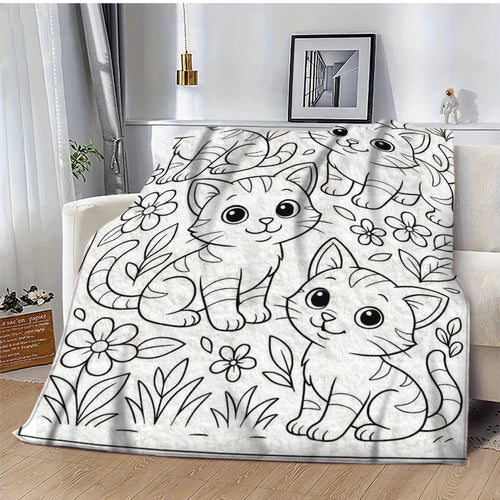 Personalized Cat Coloring Blanket