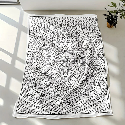 Mandala Coloring Flannel Blanket