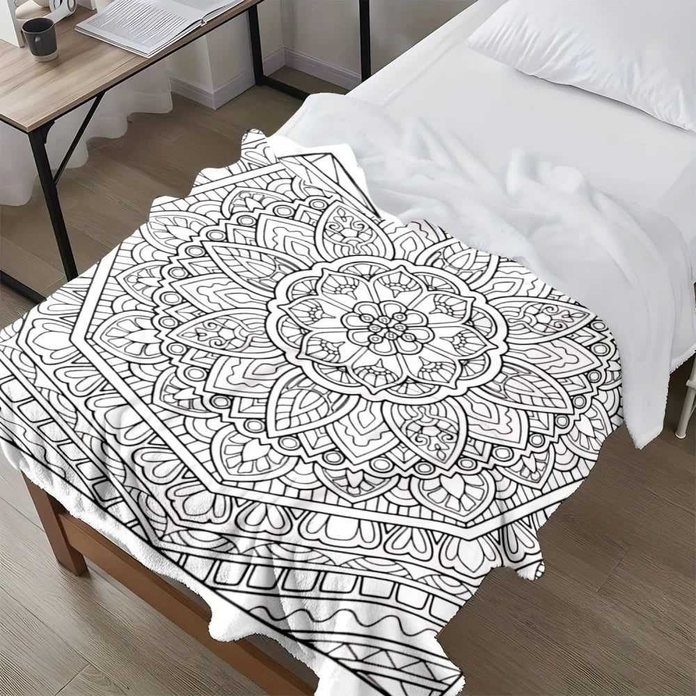 Mandala Coloring Flannel Blanket