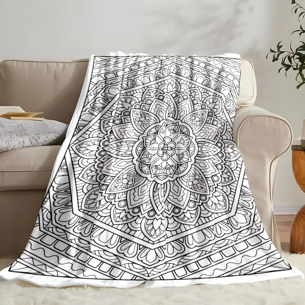 Mandala Coloring Flannel Blanket