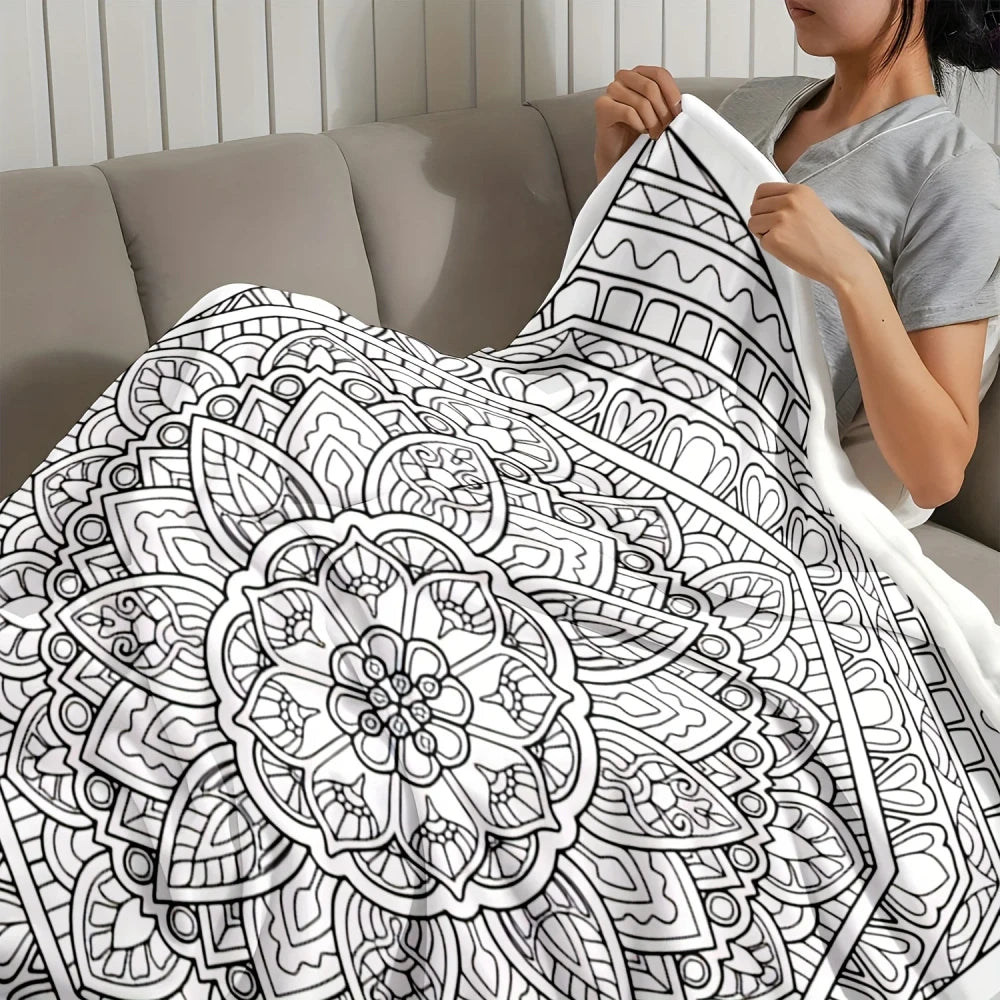 Mandala Coloring Flannel Blanket